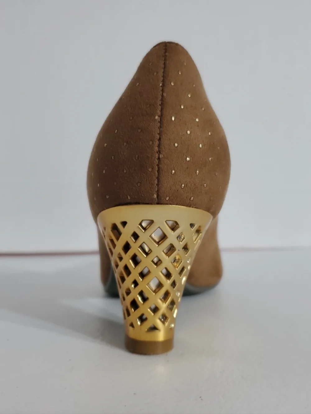 Poetic License Darla's Dream 6.5 Brown Mary Jane Heels Gold Embellishments - Picture 7 of 10
